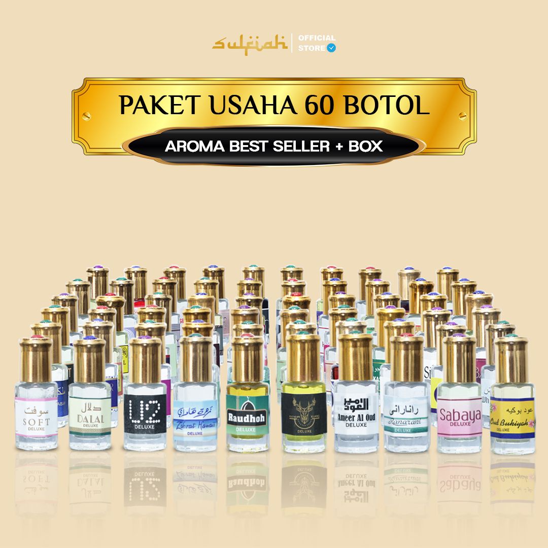 Sulfiah -  Isi 60 Botol Paket Usaha Parfum 6ml Pria & Wanita 100+ Variant Aroma Arabian_0