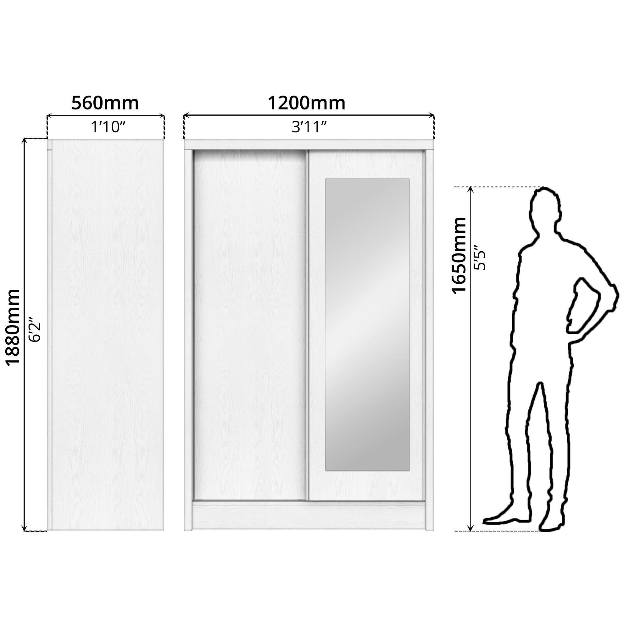FG 2 DOOR WARDROBE SLIDING WITH MIRROR_9