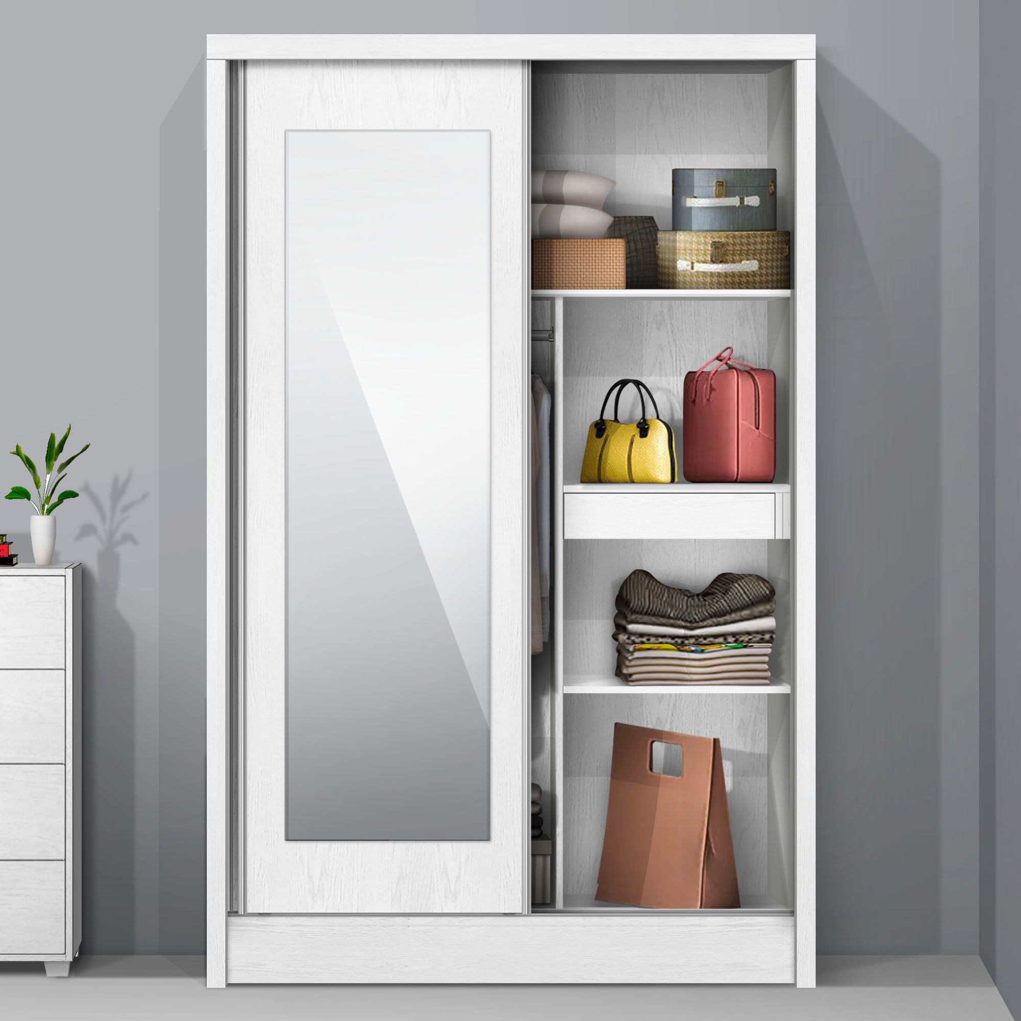 FG 2 DOOR WARDROBE SLIDING WITH MIRROR_0