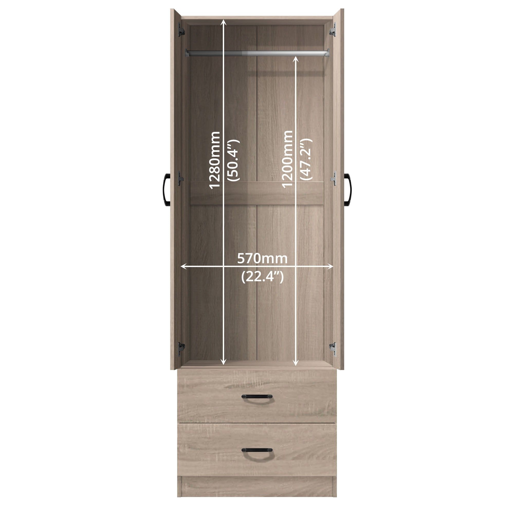 FG 2 DOOR WARDROBE + 2 DRAWER_6