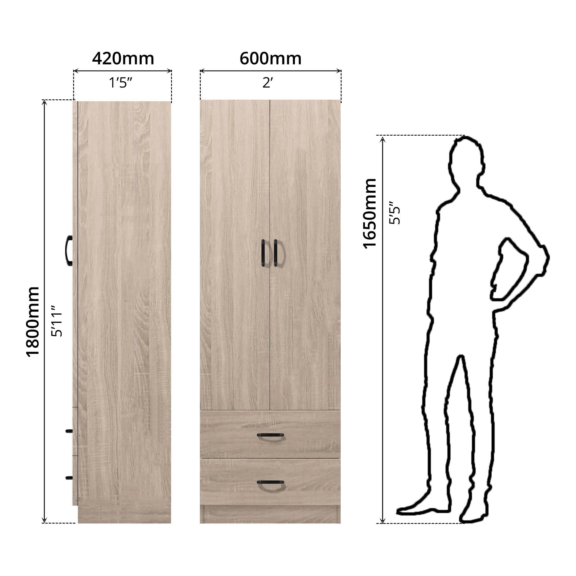 FG 2 DOOR WARDROBE + 2 DRAWER_7