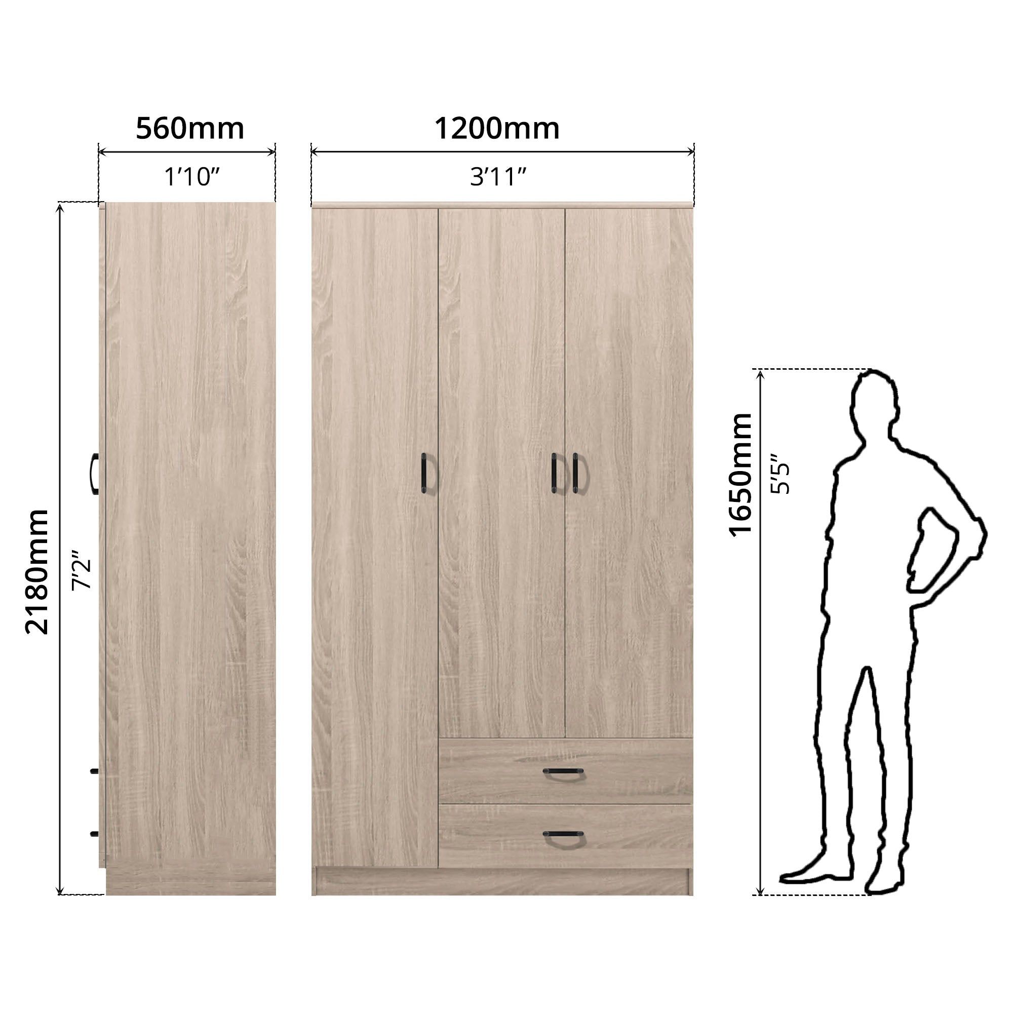 FG 3 DOOR WARDROBE + 2 DRAWER_9
