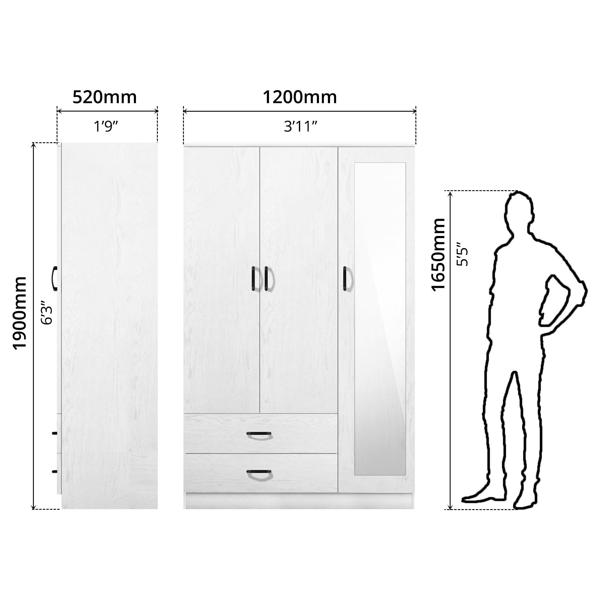 FG 3 DOOR WARDROBE + MIRROR_9