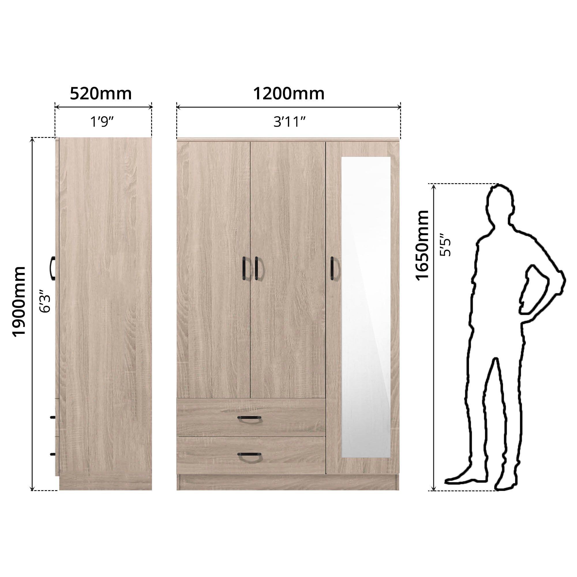 FG 3 DOOR WARDROBE + MIRROR_9