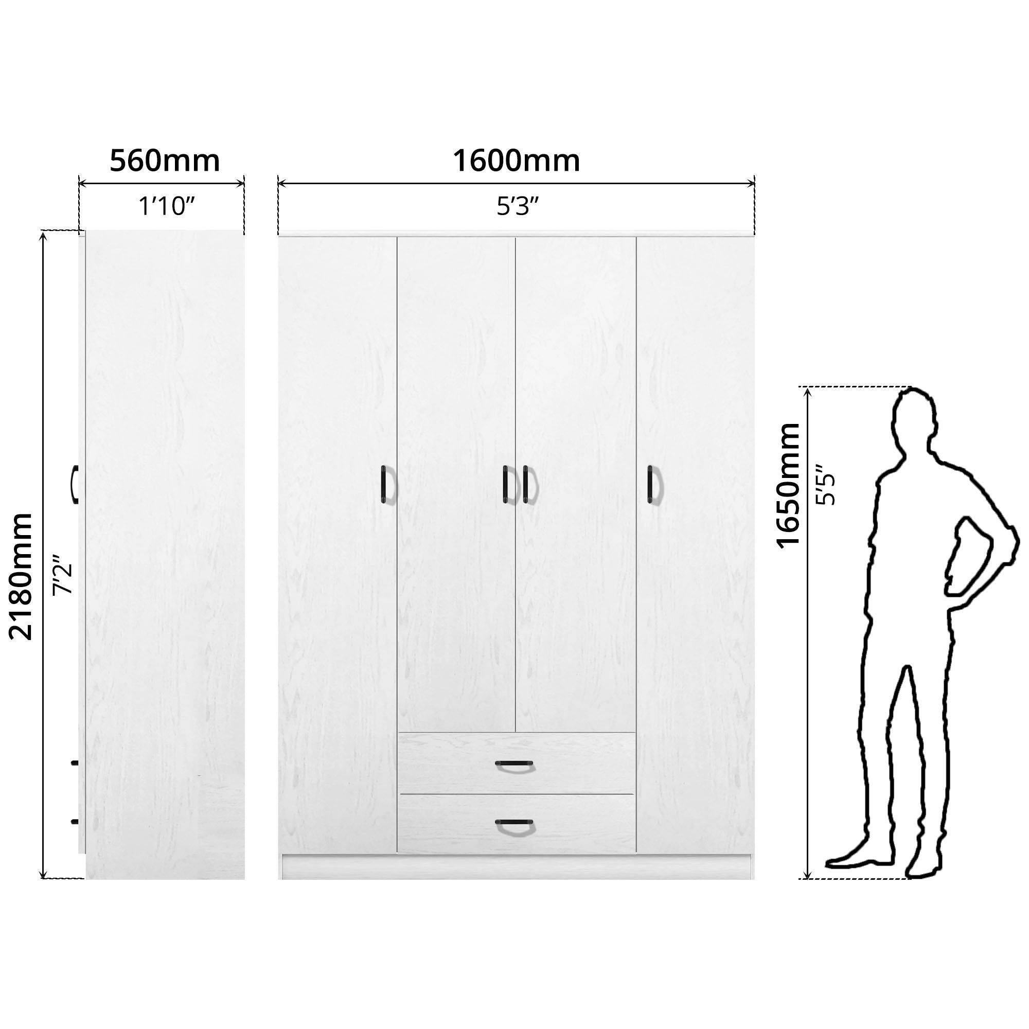 FG 4 DOOR WARDROBE + 2 DRAWERS_9