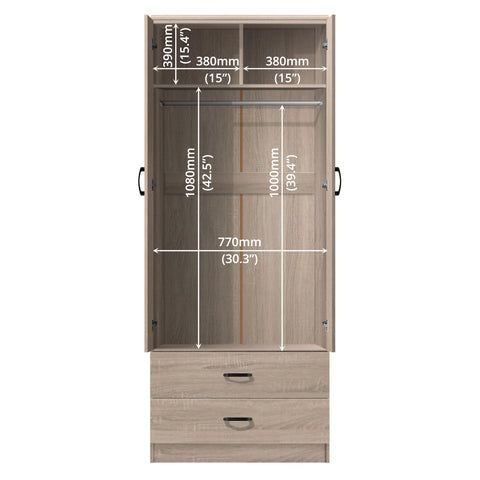 FG 2 DOOR WARDROBE + 2 DRAWER_6