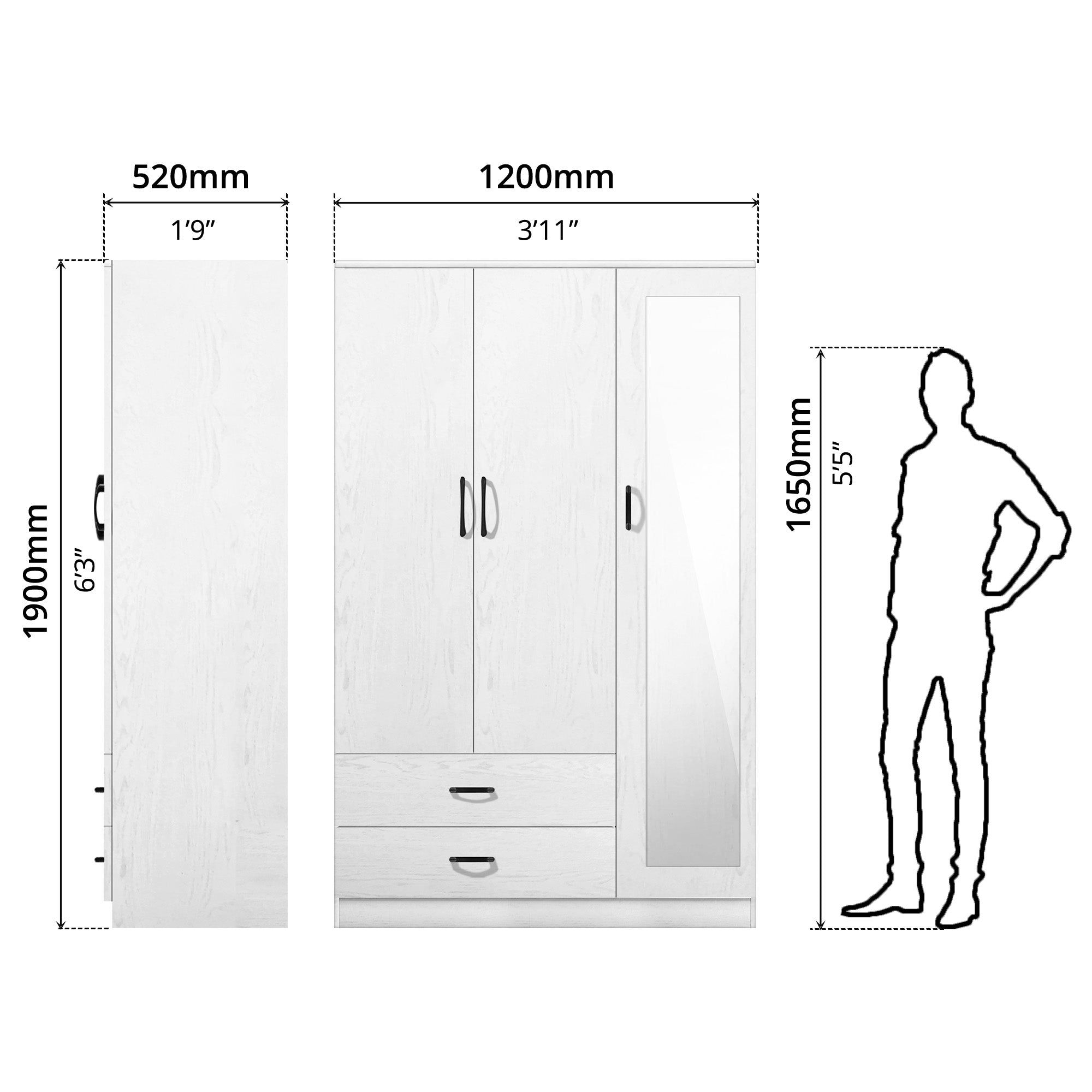 FG 3 DOOR WARDROBE + MIRROR_10