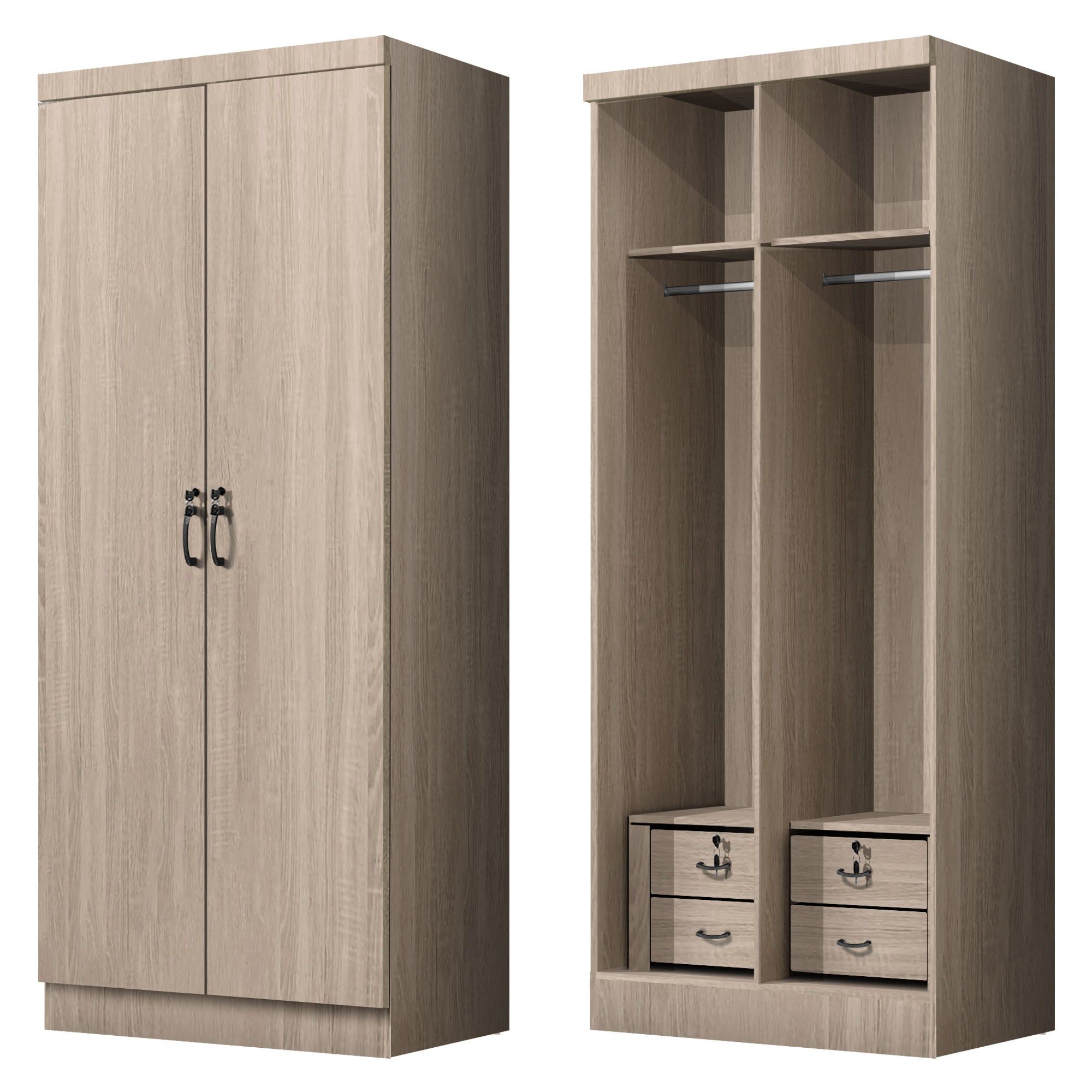 FG 2 DOOR WARDROBE + 2 DRAWEER_4