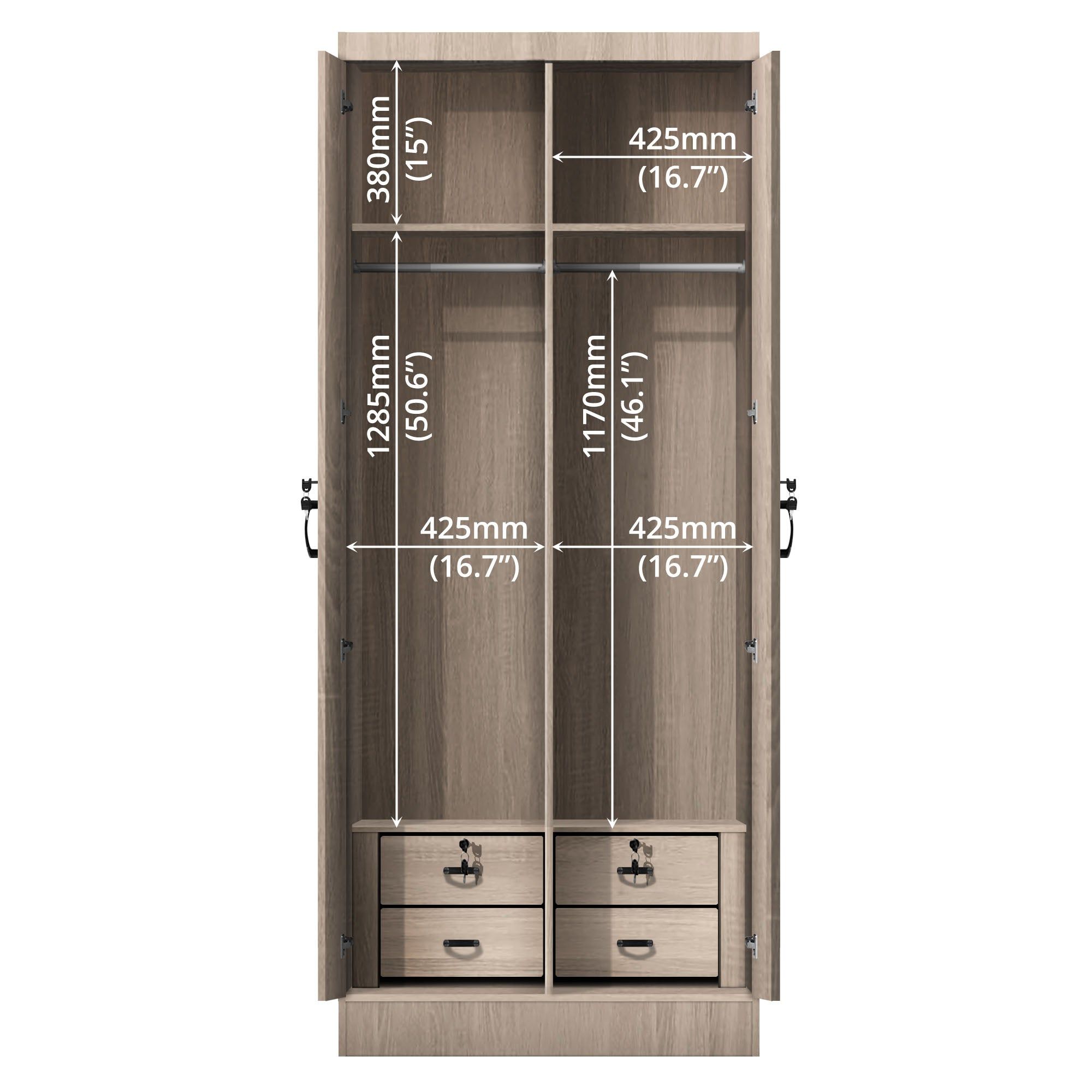 FG 2 DOOR WARDROBE + 2 DRAWEER_8
