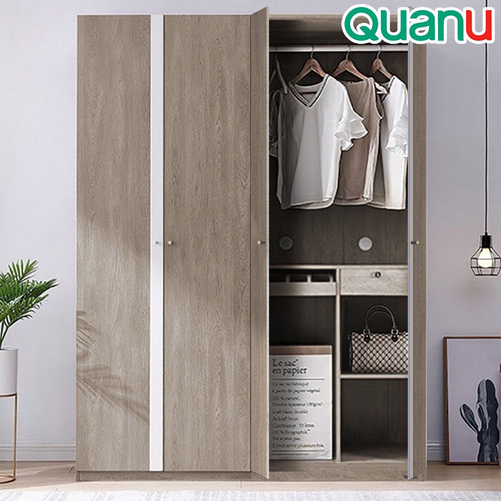 QUANU 4 DOORS WARDROBE DARK BROWN_0