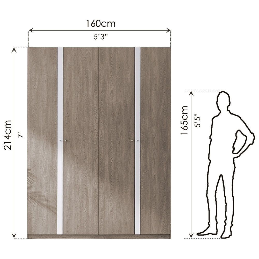 QUANU 4 DOORS WARDROBE DARK BROWN_7