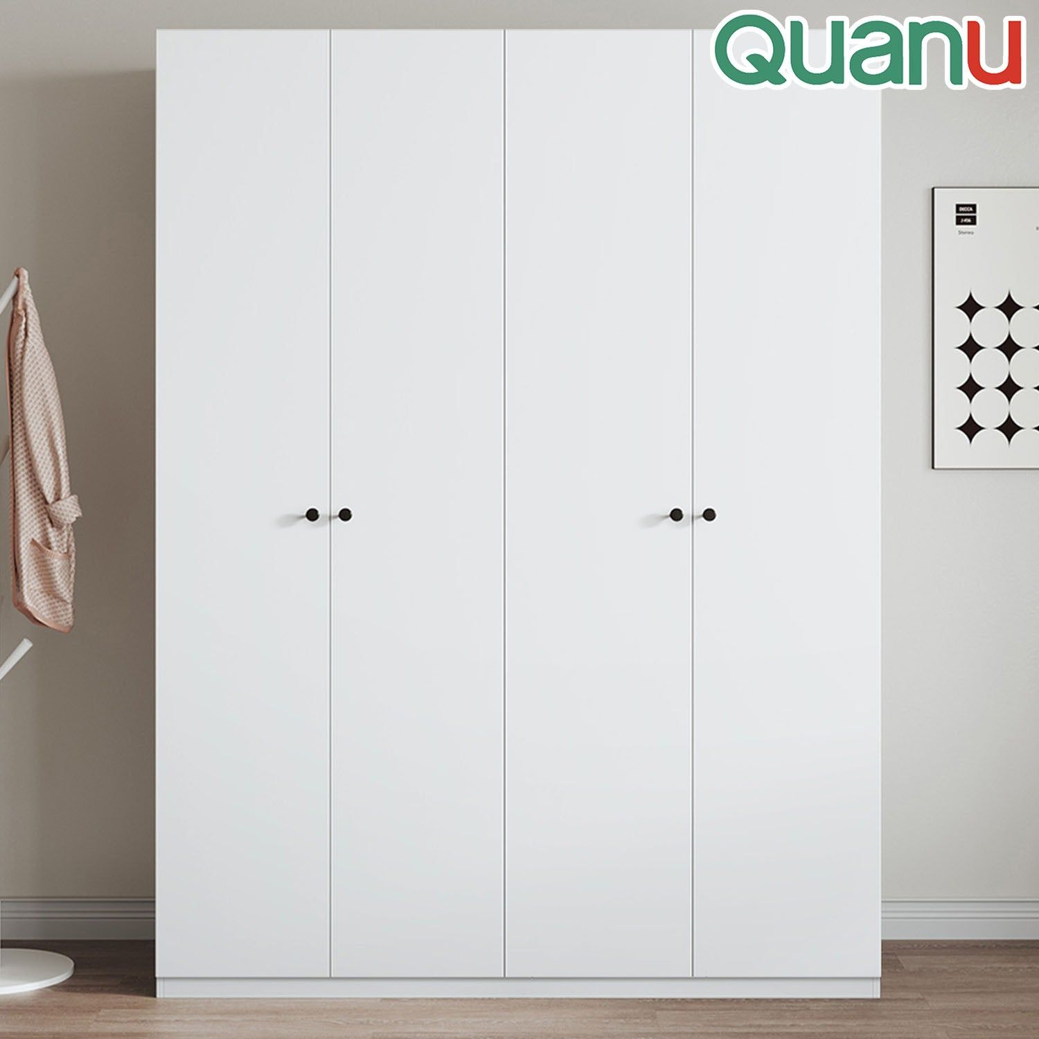 QUANU 4 DOORS WARDROBE WHITE_0