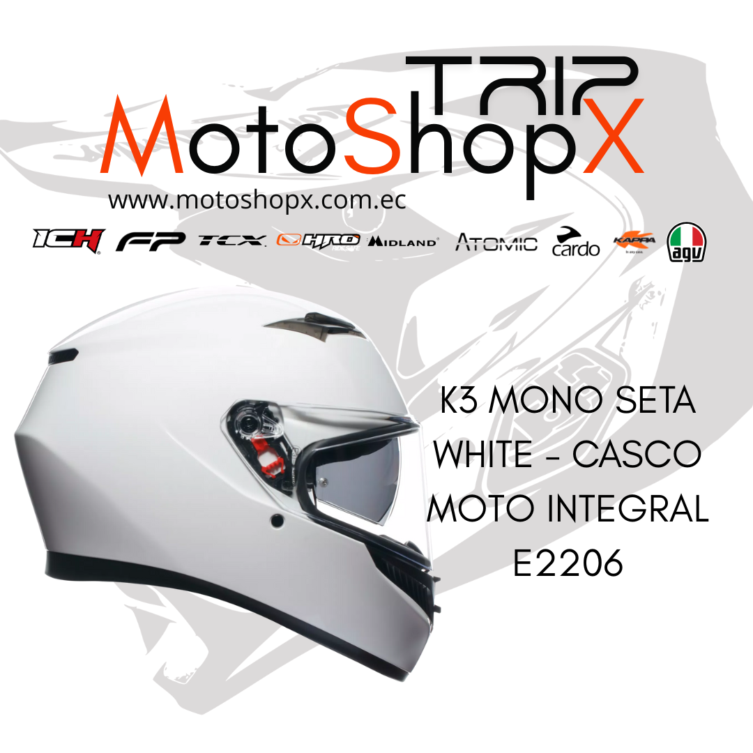 CASCO AGV INTEGRAL K3 E2206 MONO SETA WHITE_3
