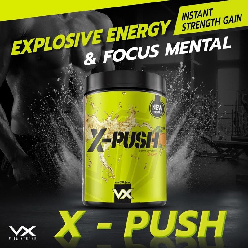Vitaxtrong X-Push Pre-Workout (330G) | Boost Energy, Fat Burn, Power, Focus [VX]_2