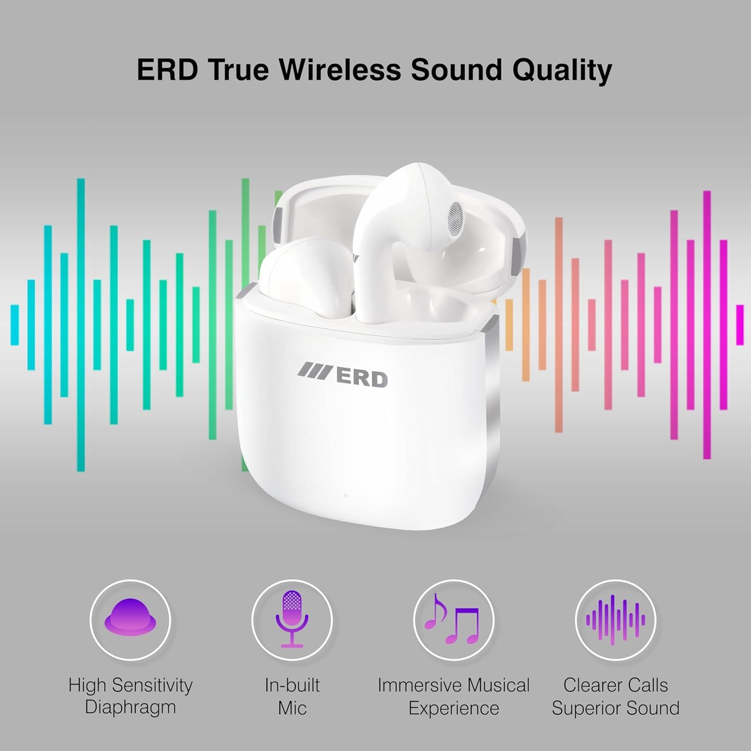 ERD TWS-16 True Wireless in Ear Earbuds with 35H Playtime Noise Cancelling Ambient Sound (Bluetooth Version V 5.3) Lightweight Comfort Fit Touch Control, Inbuilt Voice Assistant (Google, Hey Siri)_1