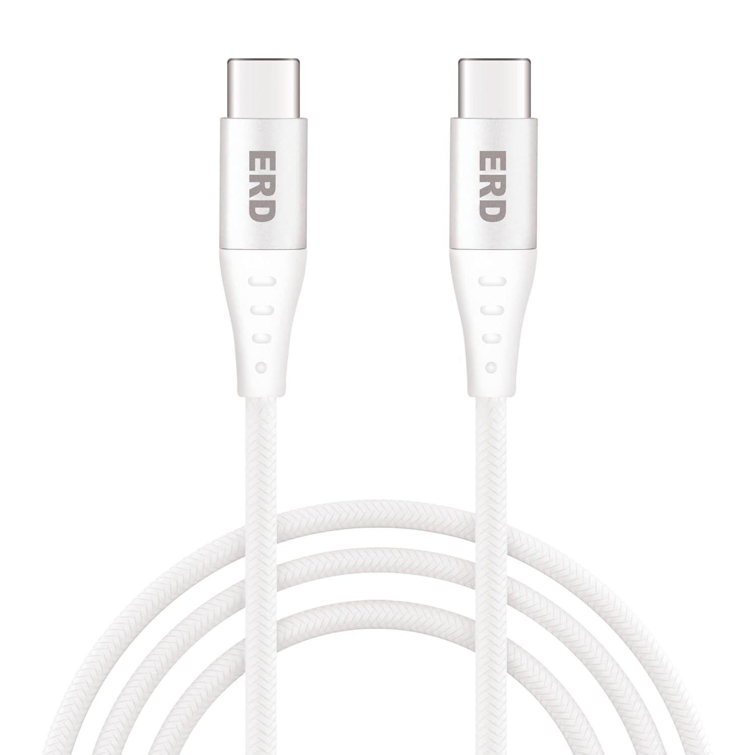 ERD UC-115 USB Type-C to C Braided Data Cable (60w, White)_0
