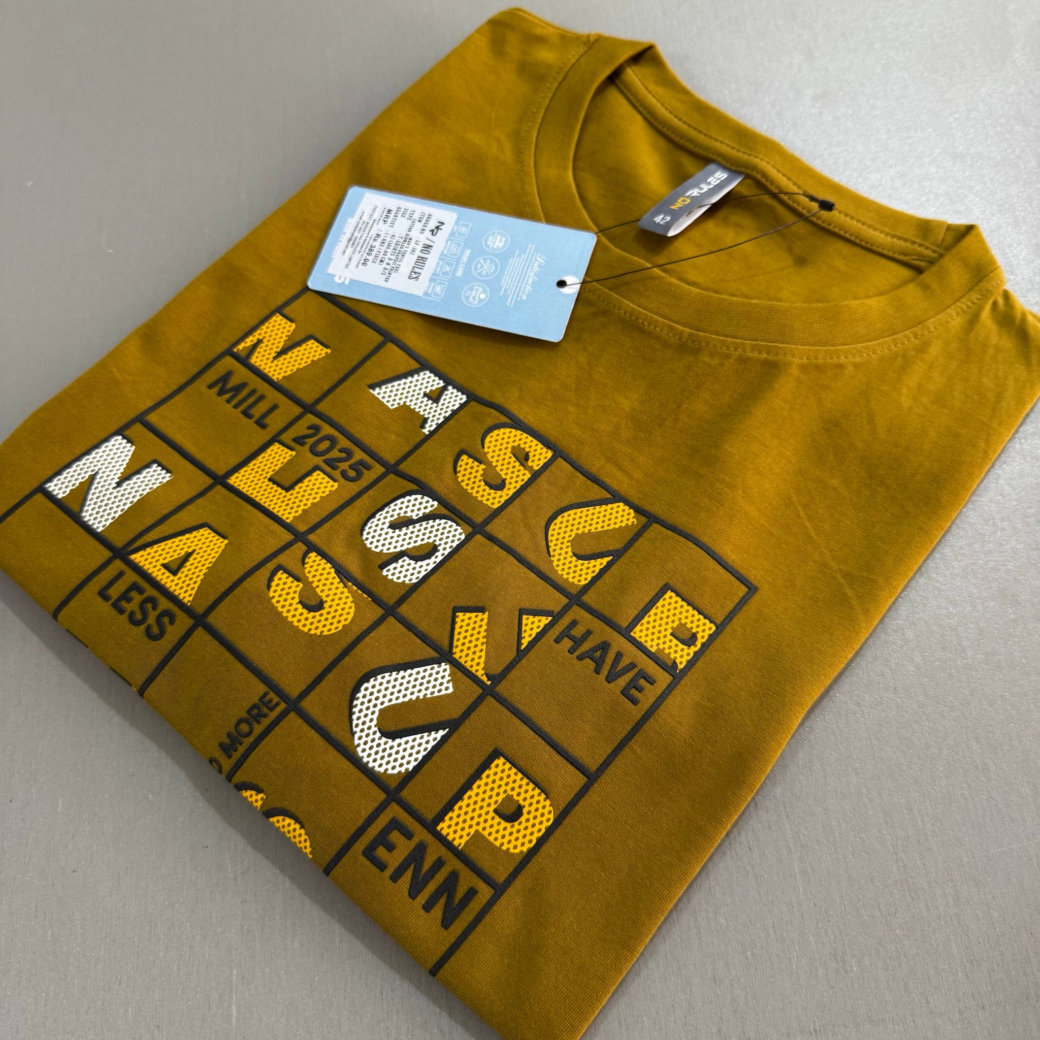 NO RULES T-SHIRTS -BURNT GOLD_1
