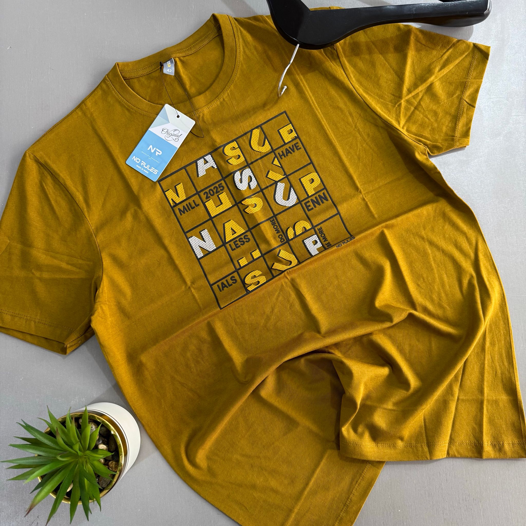 NO RULES T-SHIRTS -BURNT GOLD_0