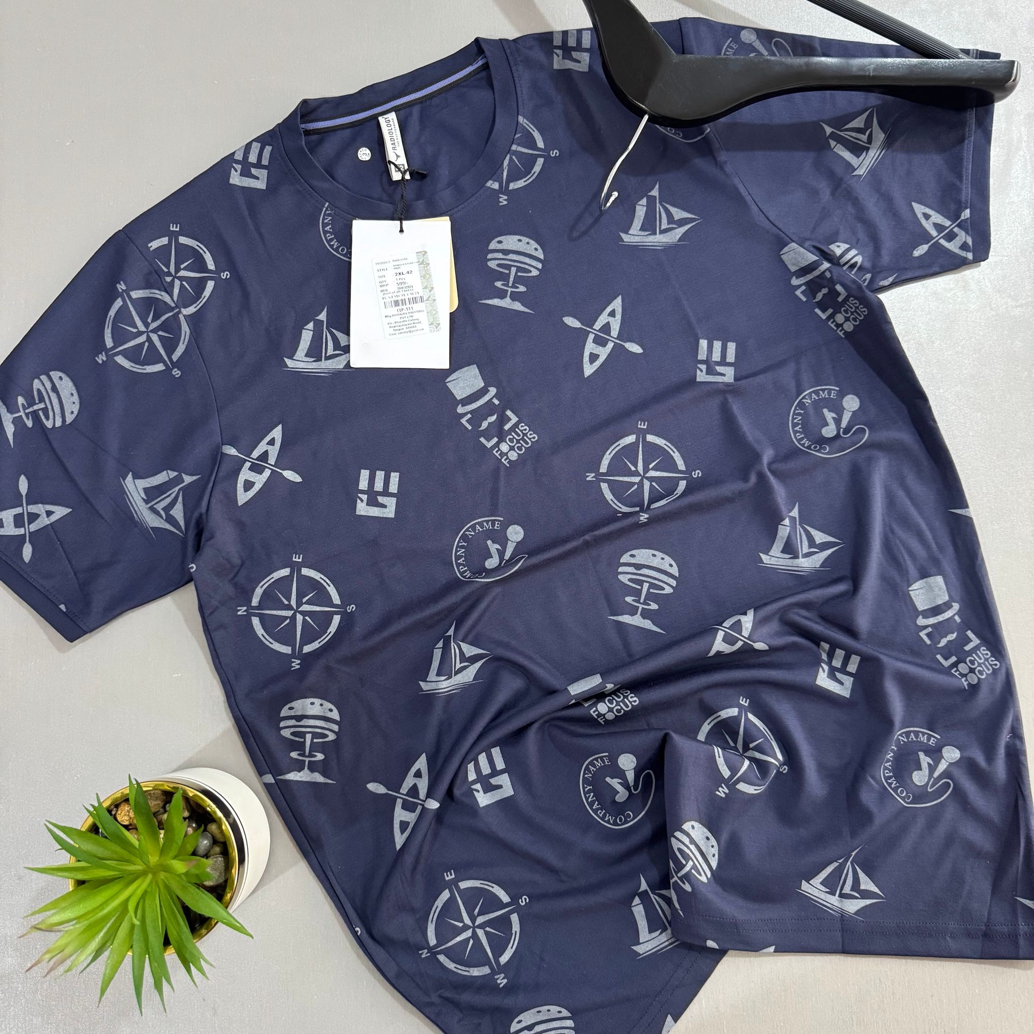 RADIOLOGY T-SHIRTS (PATTERNED)- BLUE BLACK_1