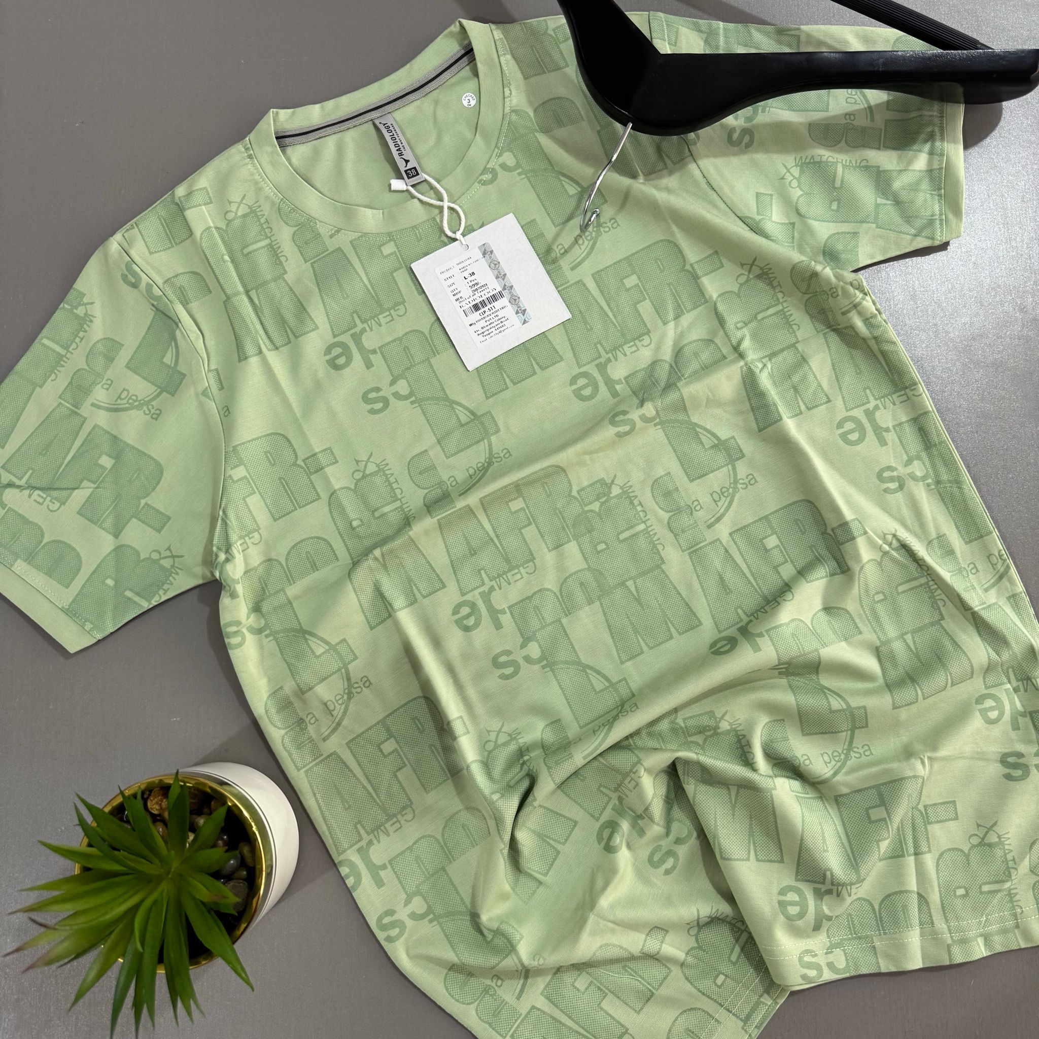RADIOLOGY T-SHIRTS(PATTERNED)- MINT GREEN_1