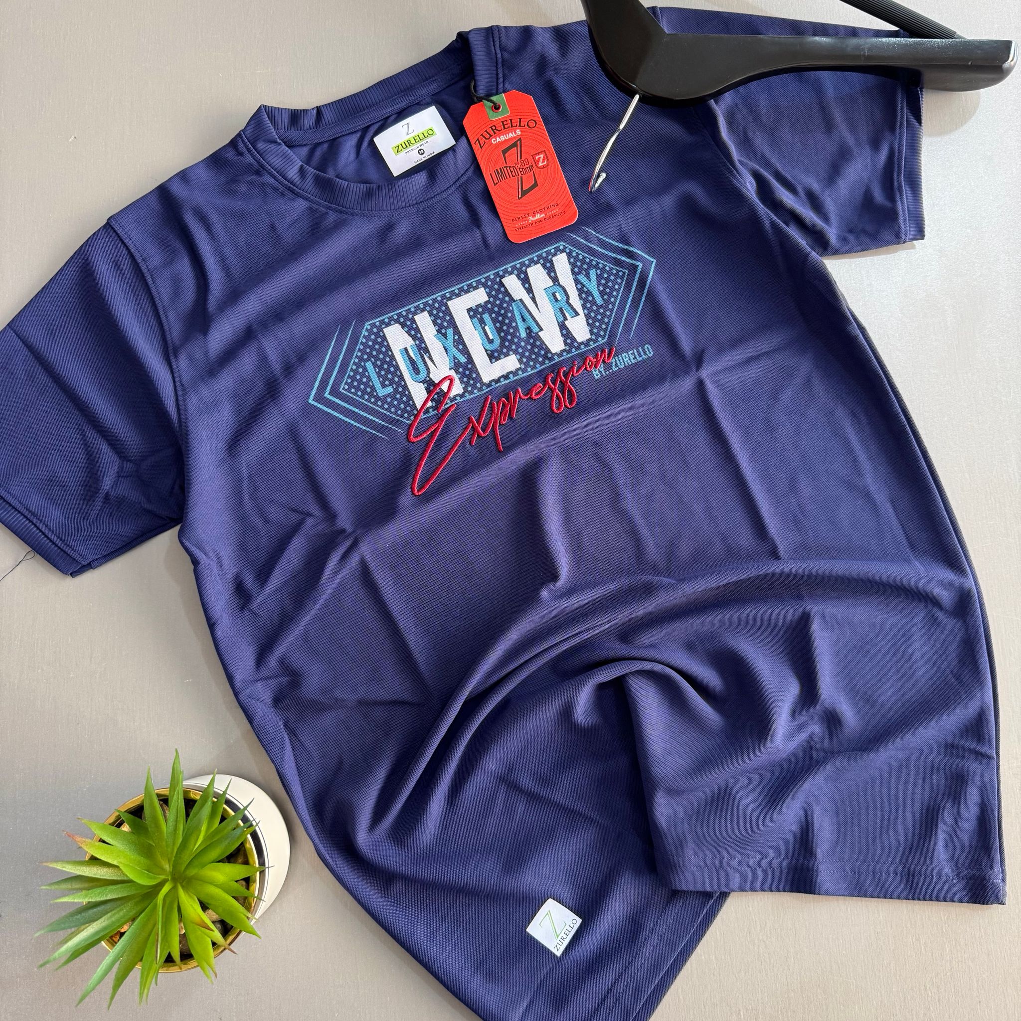 ZURELLO PRINTED T-SHIRT-BLUE BLACK_1