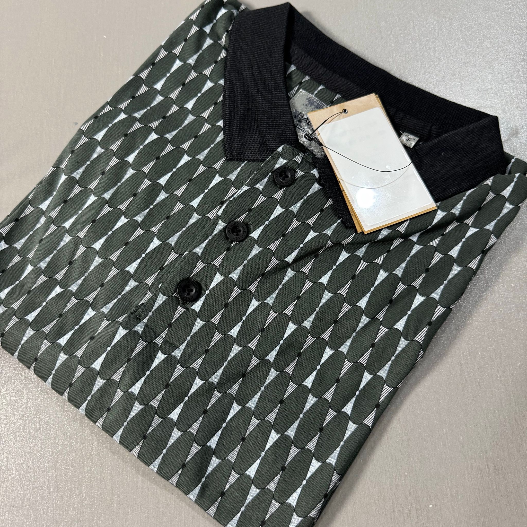 BAEFICKER PATTERNED POLO SHIRT - ARMY GREEN_1
