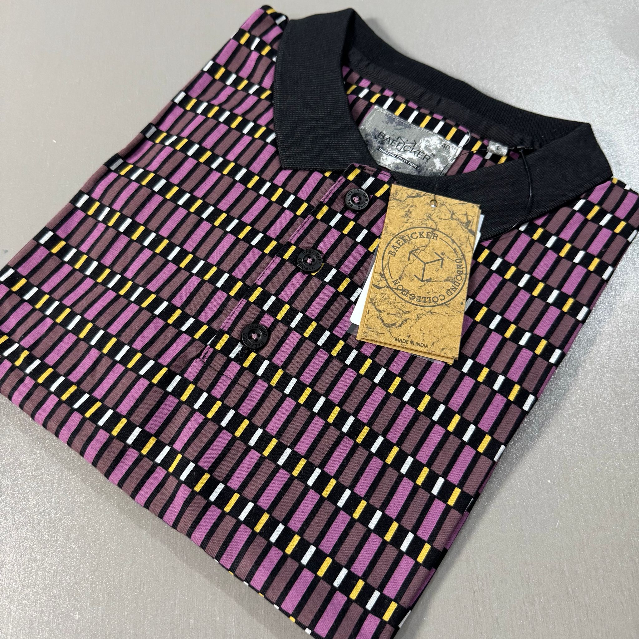 BAEFICKER PATTERNED POLO SHIRT - PURPLE_1