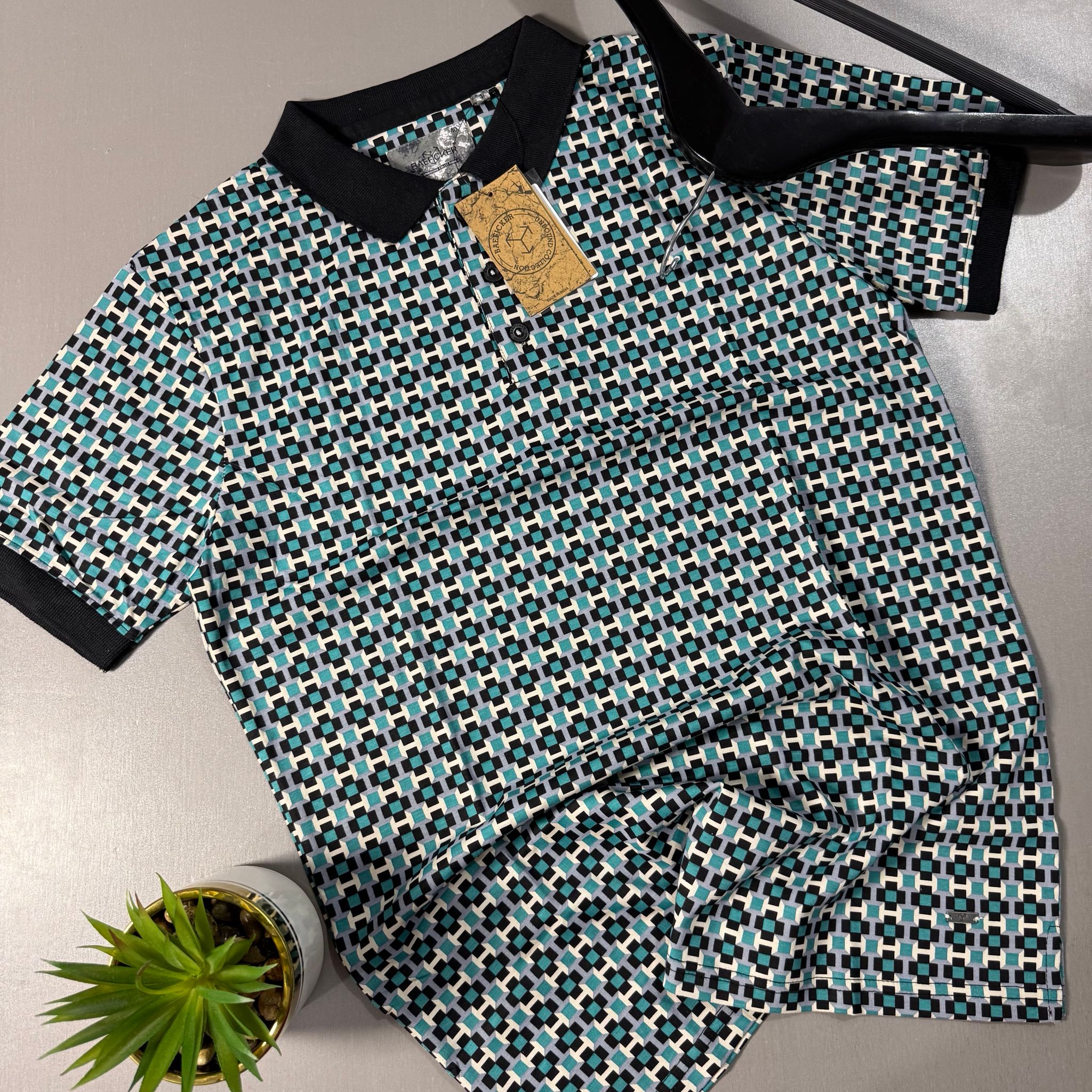 BAEFICKER PATTERNED POLO SHIRT -  GREEN 02_1