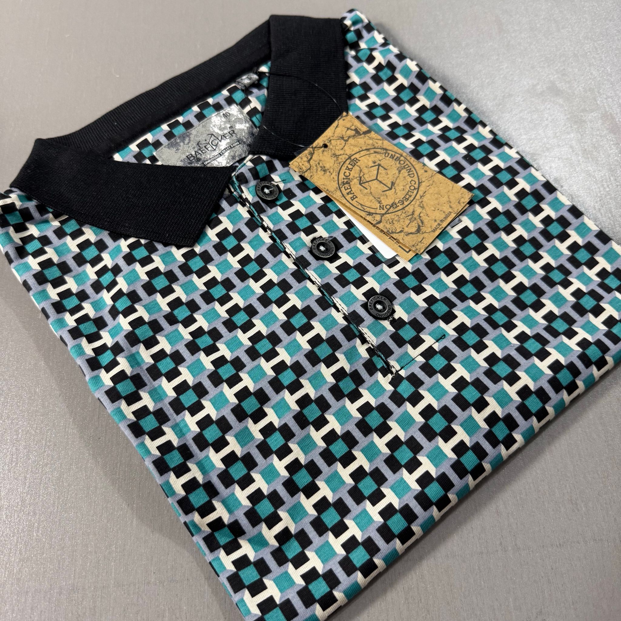 BAEFICKER PATTERNED POLO SHIRT -  GREEN 02_0