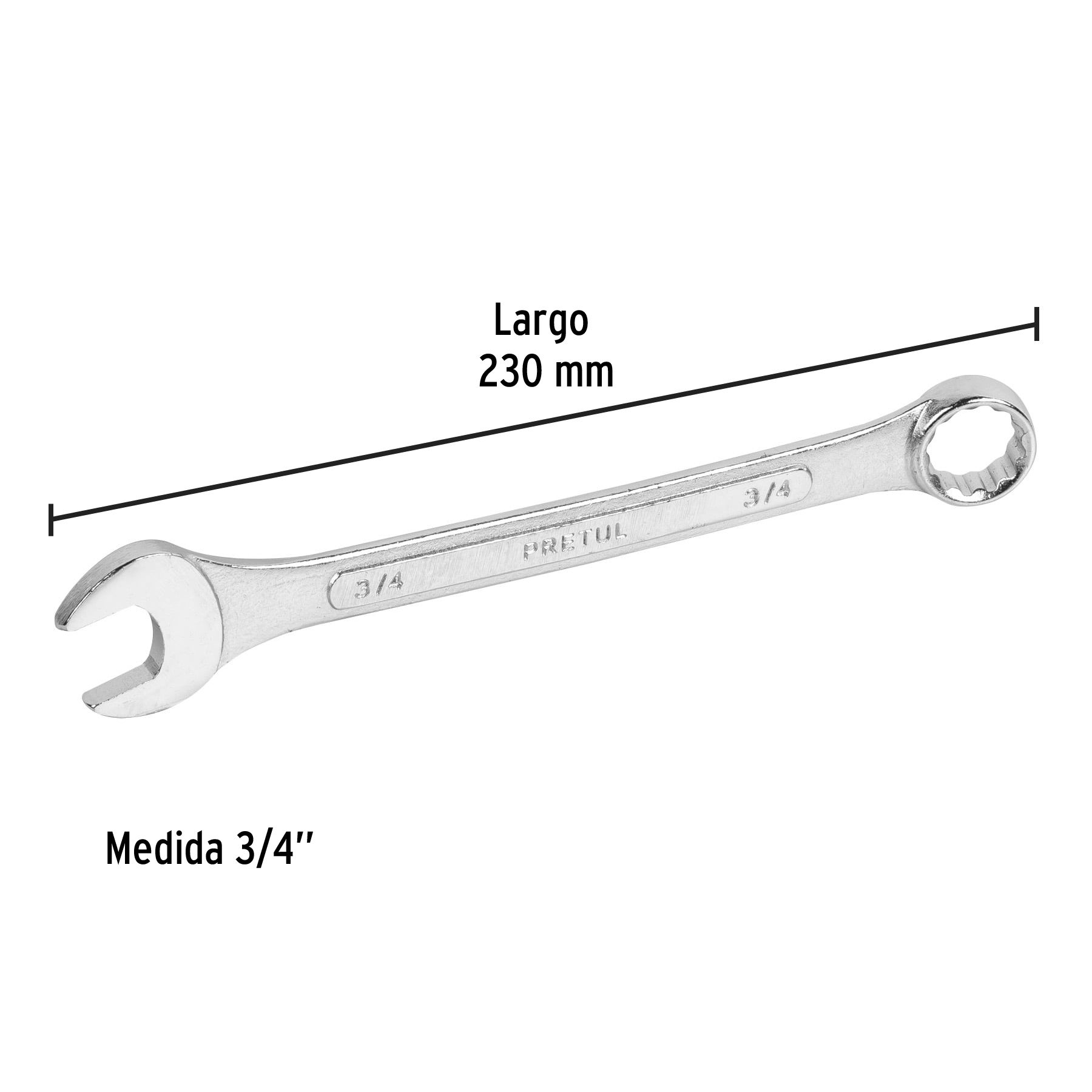 Llave combinada 3/4' x 230 mm de largo, Pretul_1