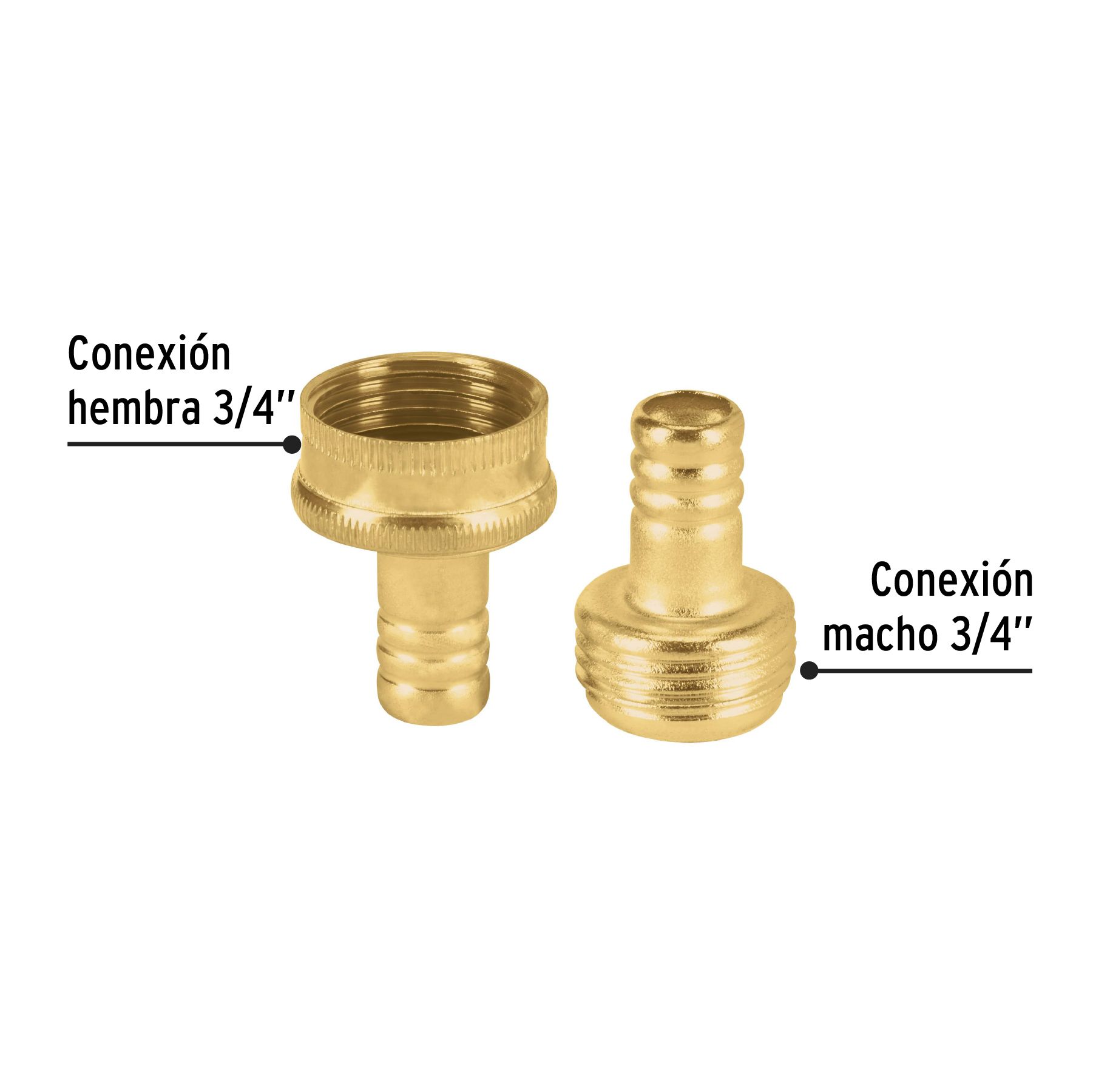 Juego conectores 1/2' macho/hembra de latón laminado, Pretul_2