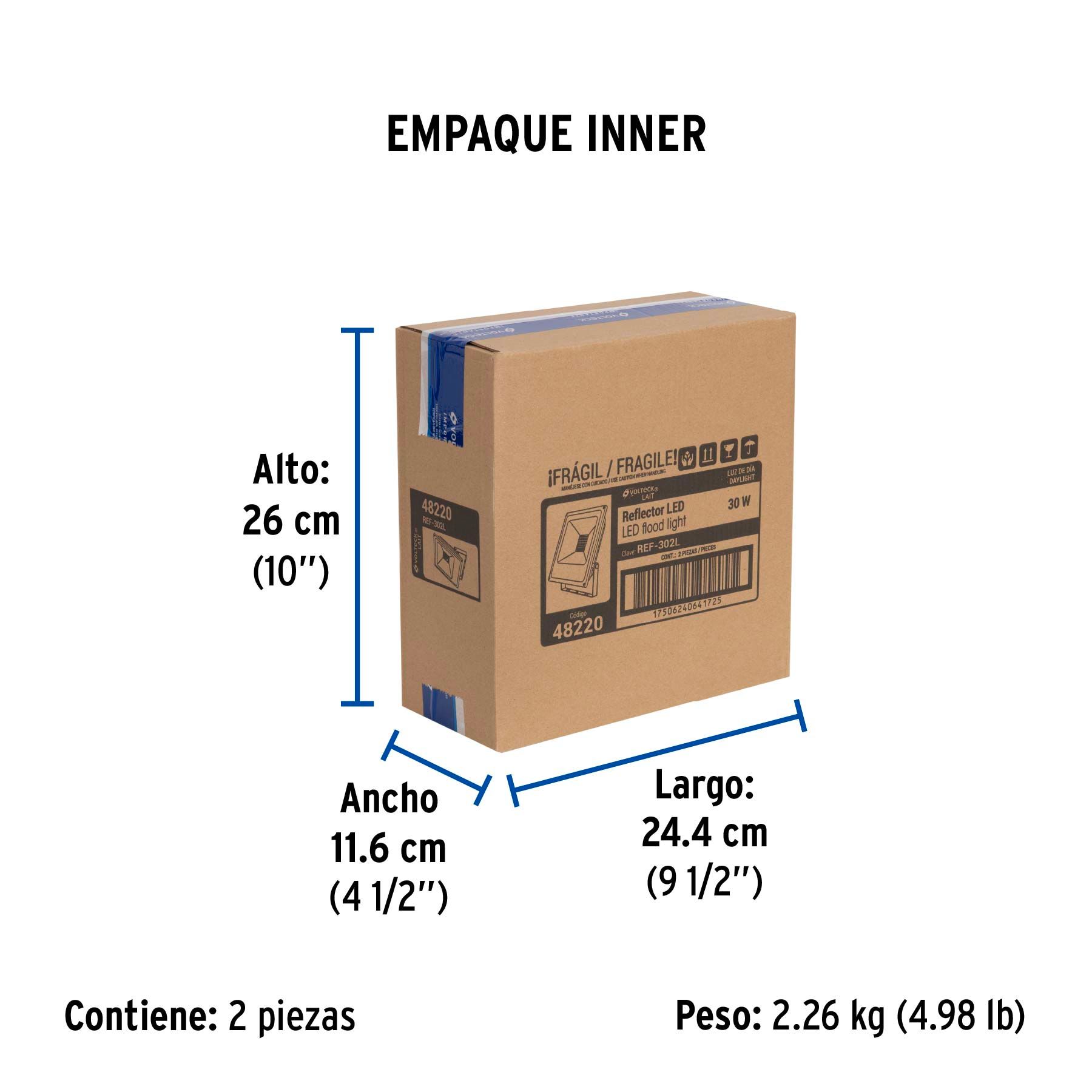 Reflector delgado de LED 30 W luz de día, Volteck_7