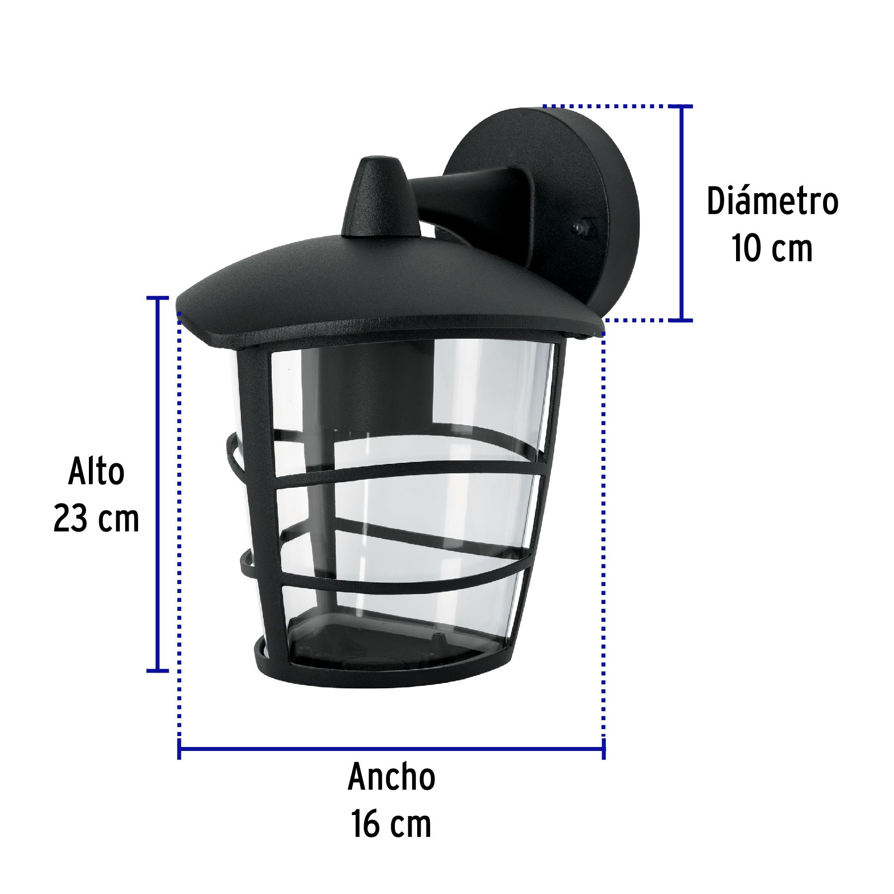 Arbotante tipo farol moderno suspendido p/exteriores, negro_5