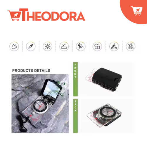 Camping Orienteering Map Compass with Adjustable Declination and Neck Strap_4