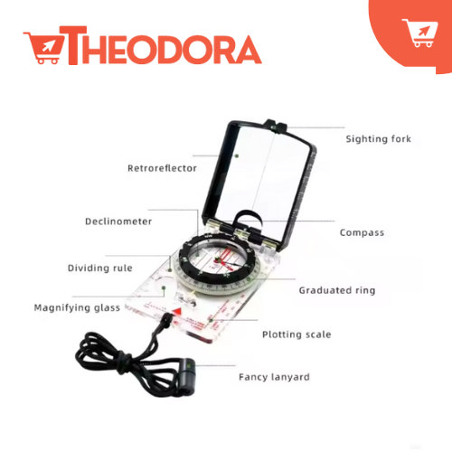 Camping Orienteering Map Compass with Adjustable Declination and Neck Strap_1