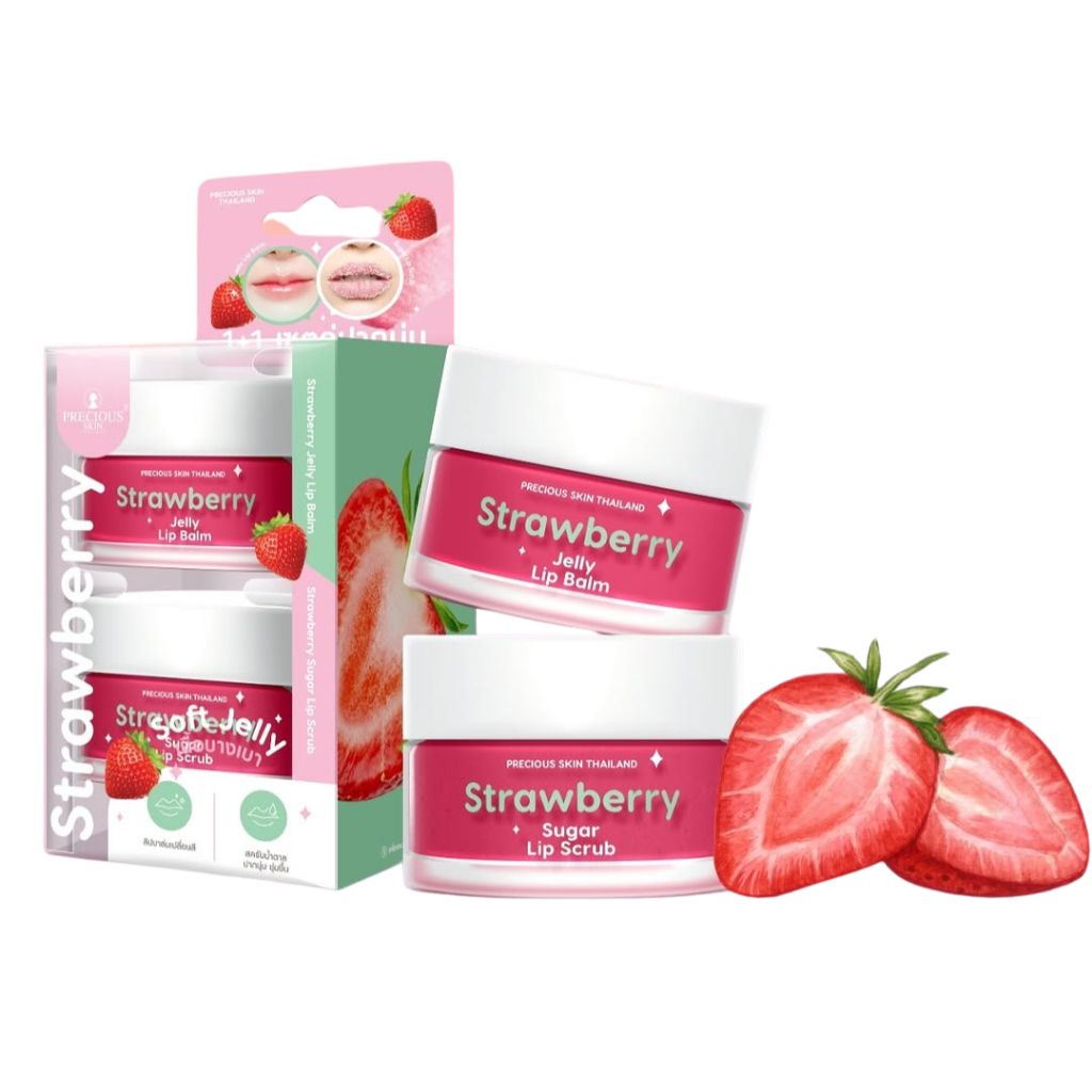 Precious Skin Lip Balm Lip Scrub (10G + 15G) - Strawberry_0