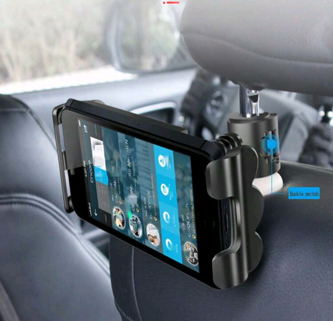 Car Backseat Phone & Tablet Holder - Black._3