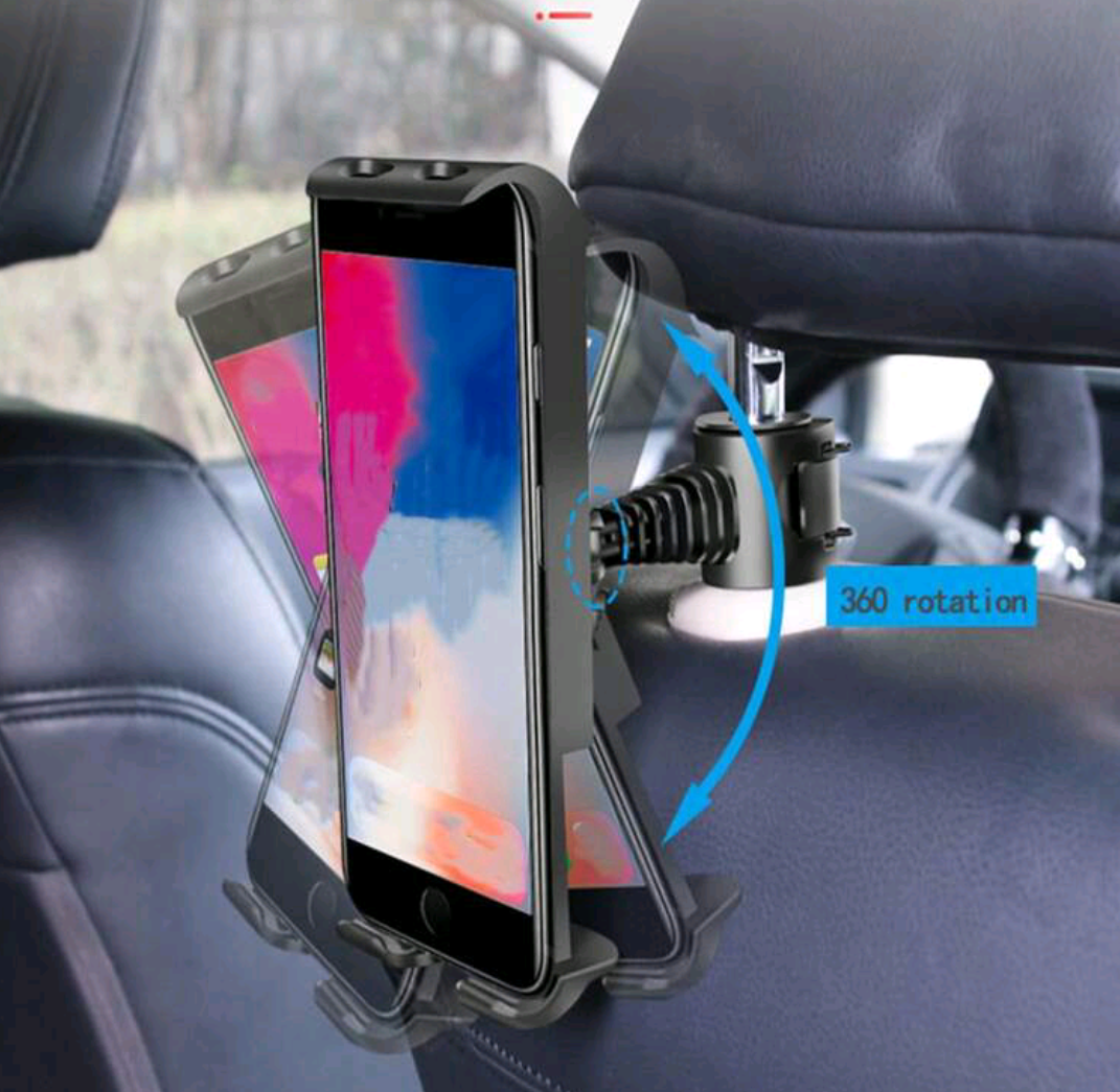 Car Backseat Phone & Tablet Holder - Black._1