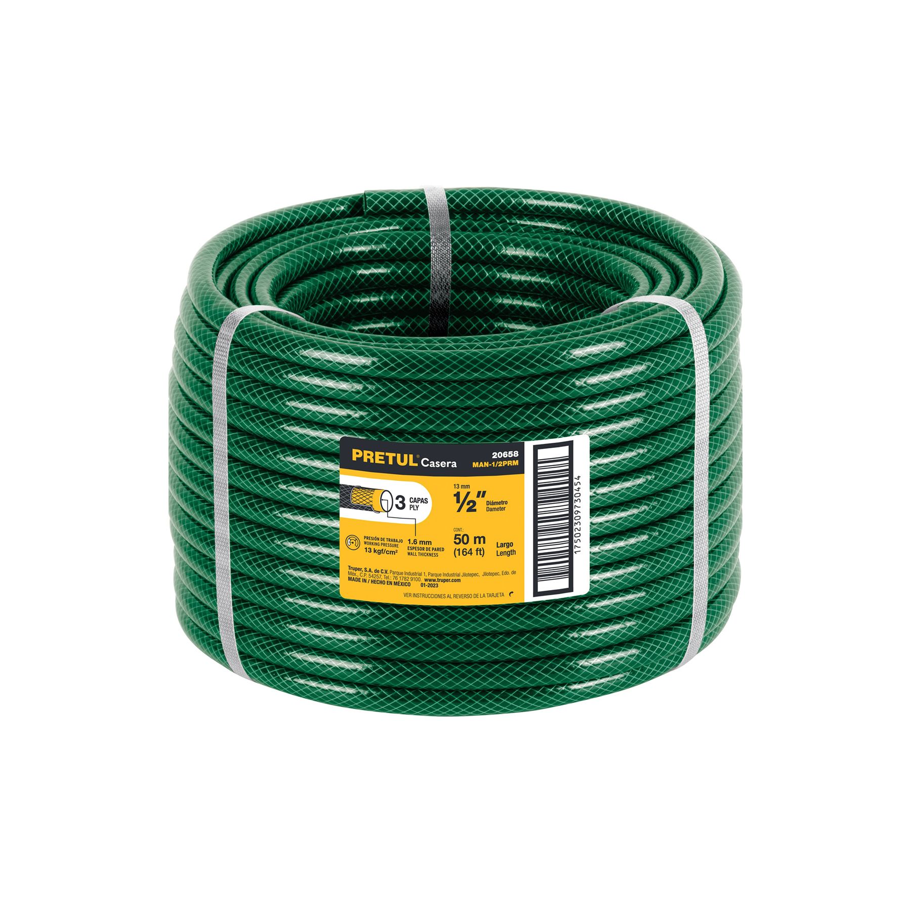 Metro de manguera 1/2' 3 capas en rollo de 50 m, Pretul_0