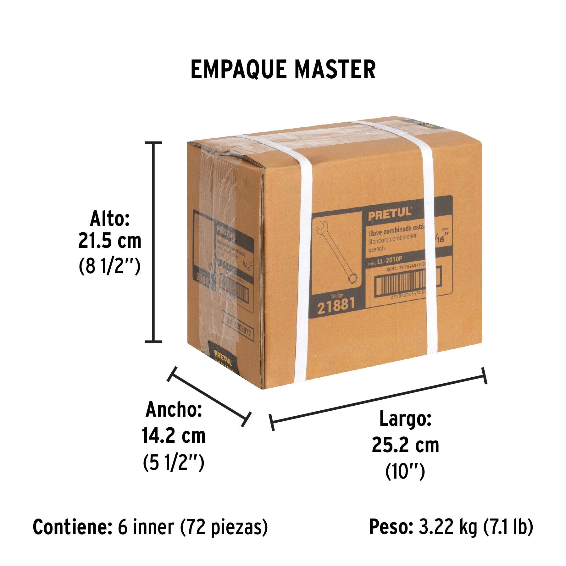 Llave combinada 5/16' x 120 mm de largo, Pretul_4