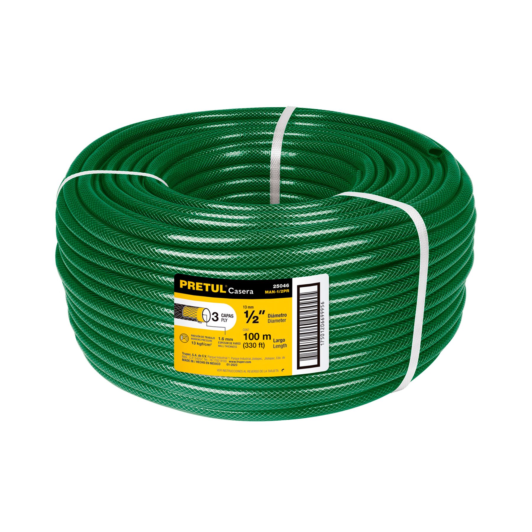 Metro de manguera 1/2' 3 capas en rollo de 100 m, Pretul_0