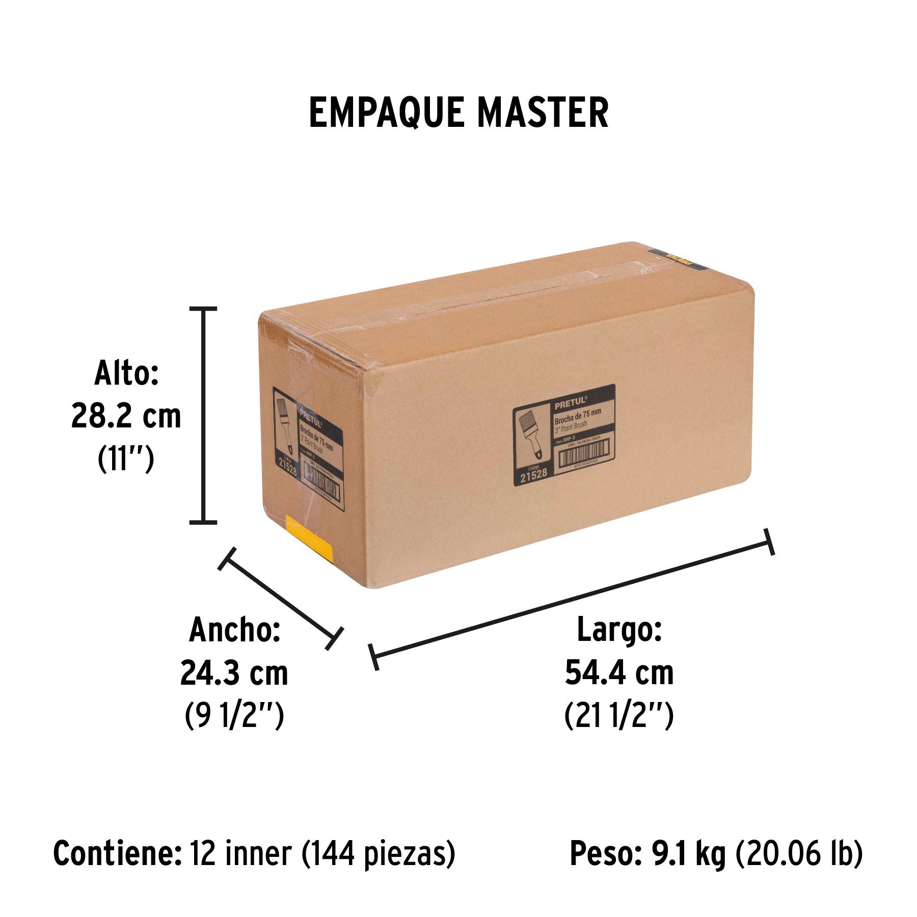 Brocha uso general de 3' con mango de plástico, Pretul_2