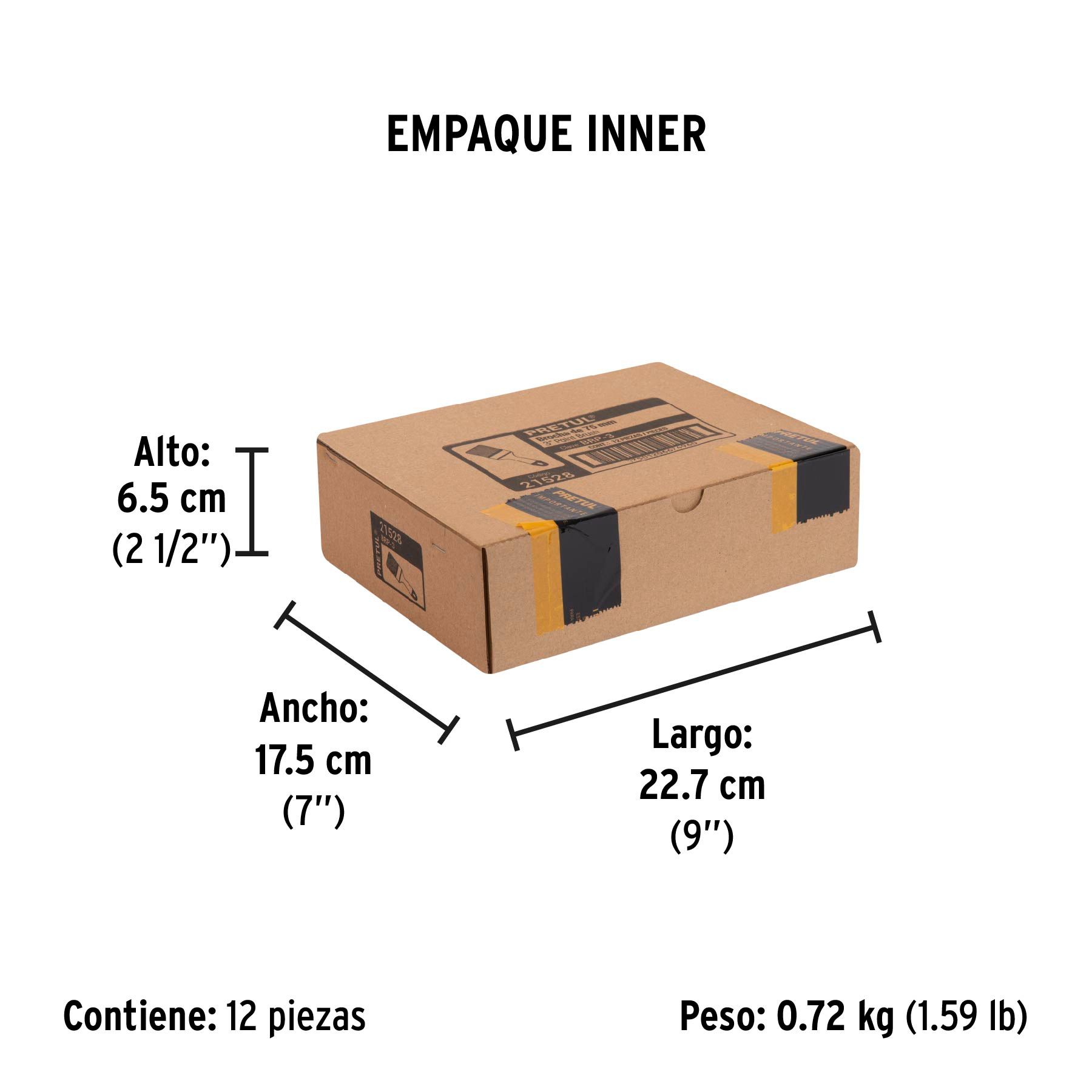 Brocha uso general de 3' con mango de plástico, Pretul_1