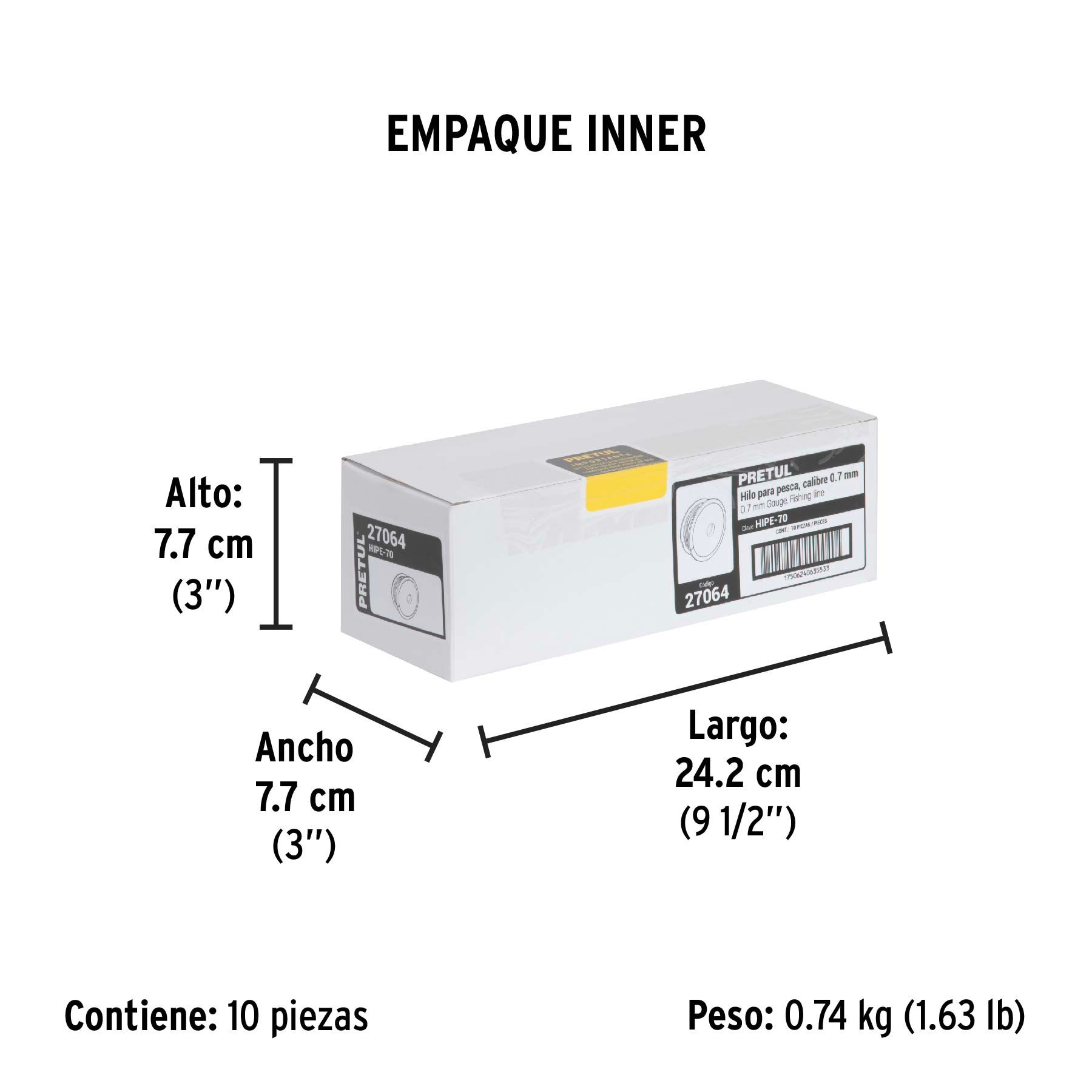 Carrete con 100 m de hilo para pesca azul calibre 0.70 mm_2