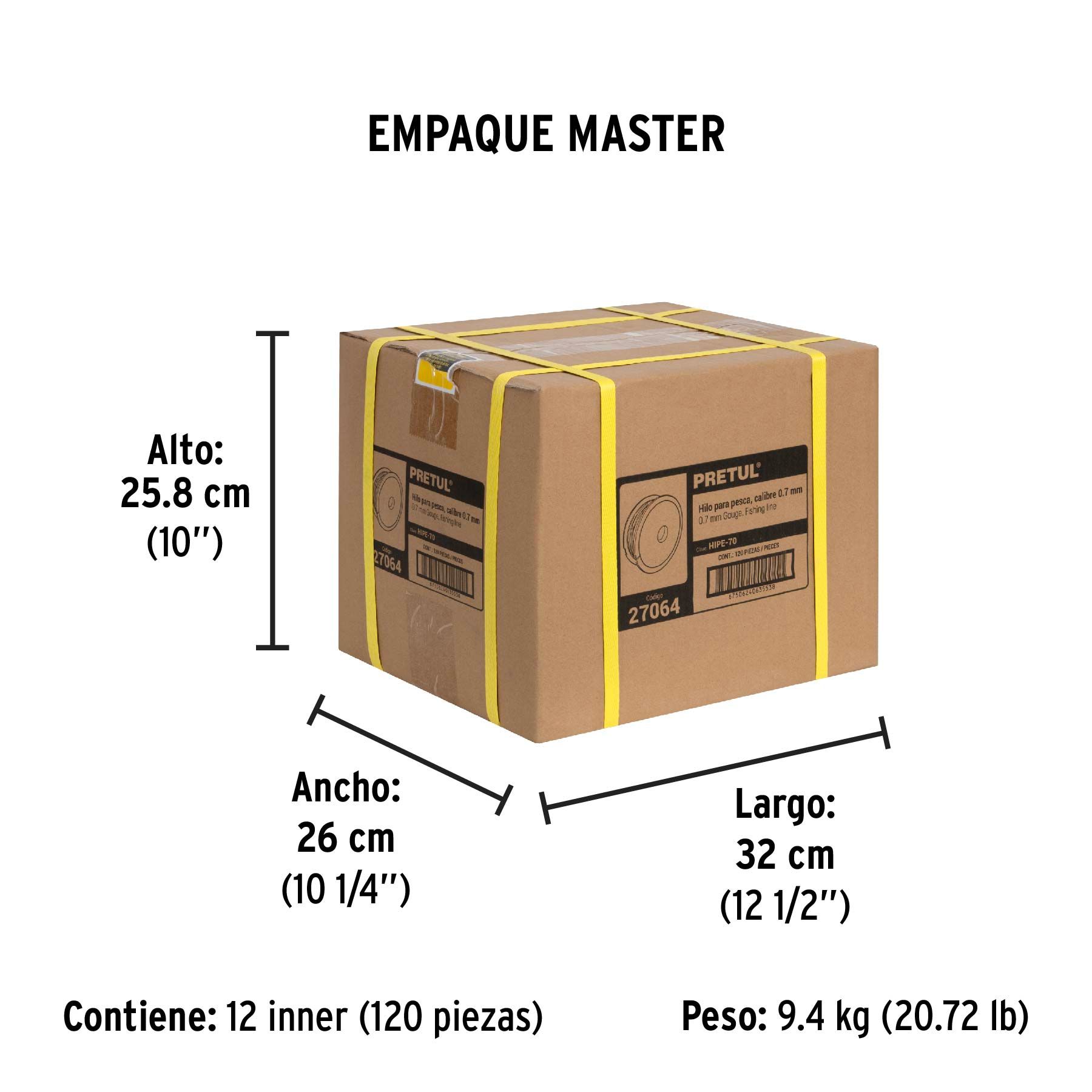 Carrete con 100 m de hilo para pesca azul calibre 0.70 mm_1