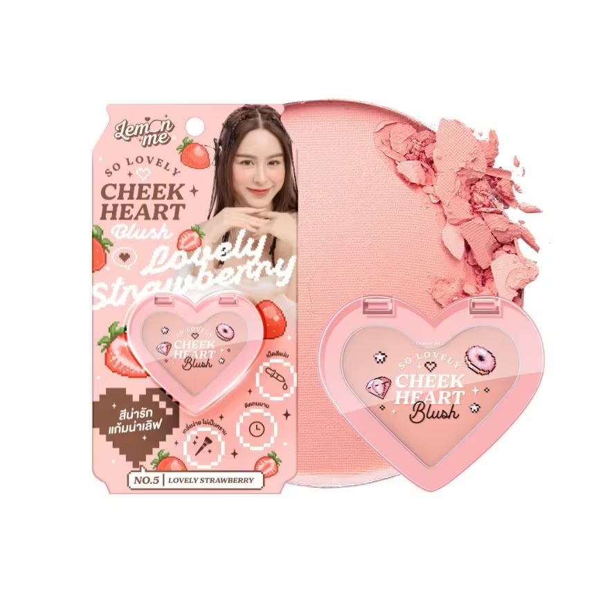 Lemon Me So Lovely Cheek Heart Blush (3.2g) - #05 Lovely Strawberry_0