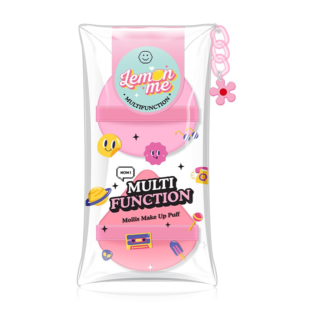 Lemon Me Multi Function Mollis Make up Puff (2 puffs) - Pink_0