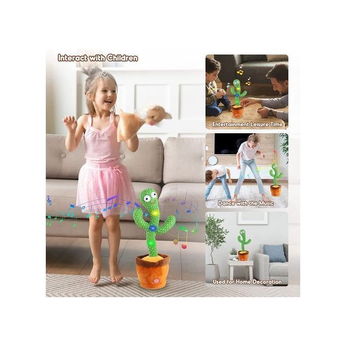 Talking And Dancing Cactus Baby Toys For Kids Children Green_2