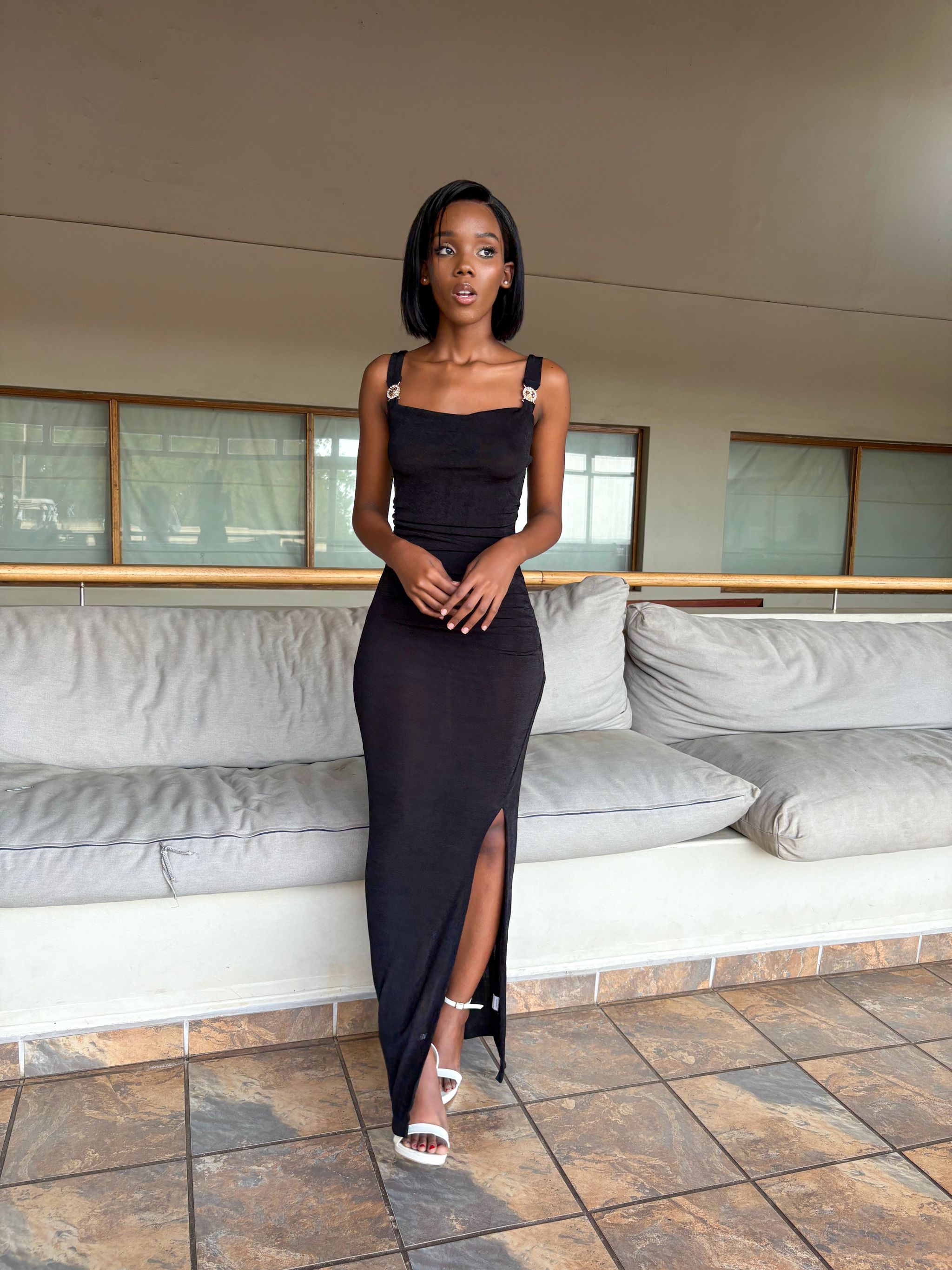 Terracotta slit bodycon_0
