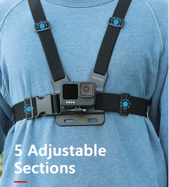 Vamson for Gopro and Phone mount Chest Strap Body Harness Universal Phone Clip_5